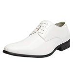 Bruno Marc Men's Faux Patent Leather Tuxedo Dress Shoes Classic Lace-up Formal Oxford White 8 M US CEREMONY-06