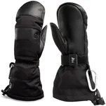 CHOPPER MILL Adult Mountain Mittens for Skiing, Snowboarding, Sledding, Insulated with Extra Long Cuff to Keep Hands Warm in Winter, Midnight, Size 9