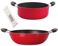 Nirlon Non-Stick Aluminium Kadhai and Casserole Combo Gift Set with Free 3 in 1 Slicer