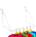 Over The Door Closet Valet- Over The Door Clothes Organizer Rack and Door Hanger for Clothing or Towel, Home and Dorm Room Storage and Organization - Fits Doors up Till 1¾” Thick (White)