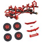 ZXYRC Aluminum Assembled Frame Chassis Kit for SCX24 AXI00006 Ford Bronco 1/24 RC Crawler Full Metal Upgrade Parts (Red)
