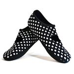 OPTP Nufoot Black/White Polka Dot Mary Janes Sippers, Medium, Non-Returnable