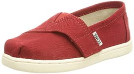 TOMS Unisex Kids Tiny Alpargata Loafer Flat, Red, 5 UK