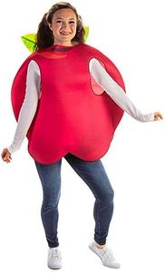 Single Funny Fruit & Veggie Costume | Slip On Halloween Costume for Women and Men| One Size Fits All | Apple Costume