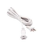 Two Prong Extension Cord 15 FT White Indoor AC 2 Prong Male and Female Power Cable Polarized for Nema 1-15P to 1-15R