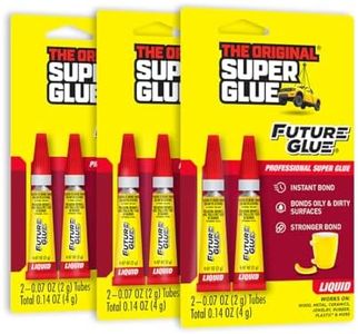 Super Glue - Future Glue Liquid - Two 2 Gram Tubes - (Pack of 3)