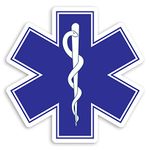 2 x 10cm Medical Symbol Vinyl Stickers - Caduceus Doctor Nurse Sticker #31105 (10cm Wide)