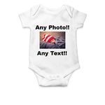 Photo Baby Vest Bodysuit Custom Print Custom Girl Clothes Personalised Boy Clothes Any Photo Baby Grow Any Text