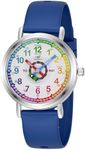 ManChDa Kids Watch for Boys Analog Watch Childrens Toddler Watch for Kid 8-12 Tell Time Watch Easy to Read Teaching Watch Time Learning Study Time Teacher Watch Kids Gift Christmas Blue