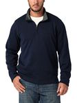 Wrangler Authentics mens Long Sleeve Fleece Quarter-Zip Sweater, Mood Indigo, Large