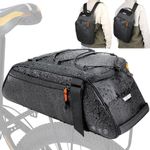 WOTOW Bike Rear Rack Bag - 10L Large Full Reflective Waterproof Trunk Bag - Multifunctional Bicycle Back Seat Cargo Carrier with Shoulder Strap