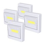 Woputne Cupboard Lights, Battery Operated, Super Bright, Stick Anywhere, 200LM Wardrobe Lighting, Ideal for Closet, Shed, Attic, Basements (4 Packs)