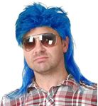 Kaneles Blue Mullet Wigs for Men 70