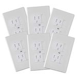 6-Pack Safety Innovations Self-Closing Outlet Covers (For Center Screw Outlets Only) - Measures 3"Wide x 4.75"High-An Alternative To Wall Socket Plugs for Child Proofing Outlets, (1-Screw), (White)