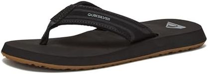 Quiksilver Unisex Child Youth Monkey Wrench Flip Flop (Little Kid/Big Kid) Sandal, Black/Black/Brown, 3 US Little Kid