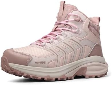 NORTIV 8 Women‘s Hiking Boots Waterproof Lightweight Outdoor Trekking Non Slip Comfortable Camping Ankle Breathable Boot Armadillo FieldLite,Size 7.5,Light Pink,SNHB26002W