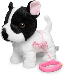 YH YUHUNG Walking French Bulldog Puppy Stuffed Animal with Remote Control Leash, Walking and Barking Bulldog on Leash Toy, Electronic Dog Toy for Kids Age 3-5