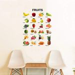 Decal O Decal ' Vinyl Fruits with Names for Kids Learning ' Kids Nursery Wall Stickers (Multicolour, 60cmx75cm), Pack of 1