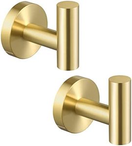 KES Gancho Toalla Baño Perchas Acero Inoxidable SUS304 Percha 2 Ganchos Cuelga Oro Cepillado, A2164-BZ-P2-UPC