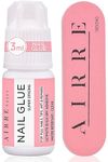 AIRRE Extra Strong Nail Glue for Nail Tips, Press-On Nails & Acrylic Nails (3ml) Precision Tip Nail Glue & File for Glue-On Fake Nails, Fix Broken Nail Repair Acrylic Nail Glue Nail Bond Nail Glue Gel