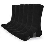 coskefy Sports Socks Thick Cushion Walking Socks Thermal Crew Athletic Socks for Outdoor Work Hiking Trainer (6 Pairs)