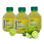 Gusto Foods Green Lime Juice Concentrate - Pack of 3 (600ml) | Equivalent to 60 Limes | Pocket Bottle Hassle Free | Ideal for daily use in Cooking & Beverages | Lime Zest in Every Drop