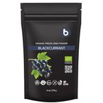 Bobica Organic Black Currant Powder from Freeze Dried Black Currants, High in Anthocyanins & Vitamins, for Smoothies, Baking and Flavoring, 6 oz