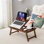 DDS Dream Decor Shoppee Portable Multipurpose laptop Table adjustable Height with 1 Drawer (Brown)