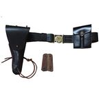 warreplica US WWII M1916 .45cal 1911 Pistol Leather Holster, Belt, Ammo Pouch Set w/Grips - Reproduction