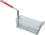 Browne Foodservice (79207) 13-Inch X 5-1/2-Inch Wire Rectangular Fry Basket with Red Plastic Handle, Silver