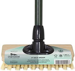 Charles Bentley Charnwood 9" Deck Broom for Garden & Outdoor Maintenance Premium Brushware Green FSC Wood