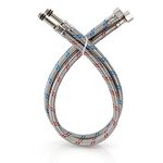 Midanya 24-Inch Long Faucet Connector Braided Stainless Steel Supply Hose 3/8-Inch Female Compression Thread x M10 Male Connector, x 2 Pcs (1 Pair)