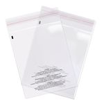 Spartan Industrial - 6” X 9” (1000 Count) Self Seal Clear Poly Bags with Suffocation Warning for Packaging, Shipping & - Resealable Glue