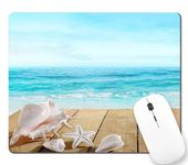 Rectangle Mouse Pad,Beach Starfish Anti-Slip Rubber Mousepad for Gaming Office Laptop Computer PC Men Women, Cute Custom Pattern