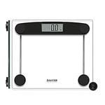 Salter 9208 BK3R Glass Bathroom Scale – Electronic Digital Bodyweight Scale, 180kg/28st 8lb, LCD Easy To Read Display, Step On Instant Reading, Compact Clear Design, Includes Carpet Feet & Battery