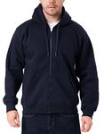 LABEL APPAREL Mens Zip Up Hoodie 300GSM Fleece Plain Pullover Zipped (UK, Alpha, XXL, Regular, Regular, Navy)