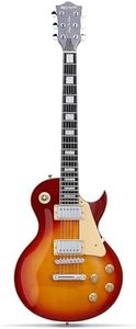 Leo Jaymz 24.75" Single Cut Curved Top CherrySunburst Electric Guitar - Classic single cut top curved body - Mahogany Body and Neck，Ebony Fingerboard (Cherry SunBurst)