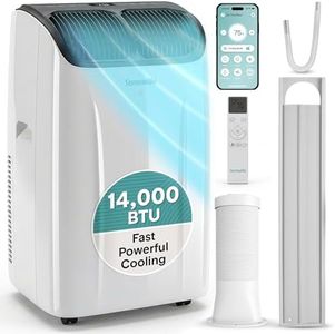 SereneLife 14,000 BTU Portable Air Conditioner with Dehumidifier & Fan | Wi-Fi Enabled Portable AC Unit for Rooms up to 650 Sq Ft | Compact Standing Air Conditioner with Window Kit