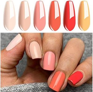 Vishine 6Pcs Soak Off LED UV Gel Nail Polish Varnish Nail Art Starter Kit Beauty Manicure Peach Orange Collection Nail Gel Set