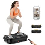 Vibration Plate Exercise Machine with APP, 3D Dual Motor Vibration Plate 199 Adjustable Speed, Vibrating Plate Automatic Mode P1-P7, 450 Lbs Capacity Shake Plate with Remote Control(Classic Black)
