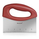 Maxam Food Scraper And Chopper Tool - Polypropylene Handle, Stainless Steel Slicing Blade with Inch Markings