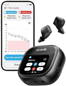 Cearvol Wave OTC Hearing Aids with Bluetooth - Easy Touchscreen Control, Rechargeable, Mild to Moderate Severe Hearing Loss for Seniors & Adults (Midnight)