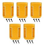 Hipoke 5 PCS Tool Battery Holder Mount for Dewalt Battery Cover Belt Clip Battery Dock Holder Hanger Mount on Shelf Wall Battery Storage Clips Fit for 18V- 60V with screws