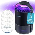 Katchy Automatic Insect Trap - Mosquito, Gnat, Fruit Fly Trap for Indoors w/UV Light & Suction Fan - Non-Zapper Insect Catcher Traps for Buzz-Free Home - Light Sensor (Black)