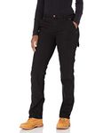 Dickies Women's Relaxed Straight Carpenter Duck Pant, Rinsed Black, 4