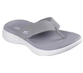 Skechers Women's On-the-go 600 Sunny Flip Flop, Gray Textile, 5 UK