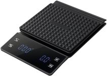 Navaris Digital Kitchen Scales - Accurate Electronic Weighing Scale with LED Display & Integrated Timer - Ideal for Kitchen Use, Food Weighing, and Coffee Preparation - g/oz/ml
