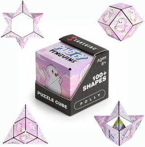 Shashibo Pudgy Penguins Shape Shifting Box – STEM Fidget Toy with Ultra Strong Magnets, Puzzle Cube Transforms into 100+ Shapes, Sensory Gift for Kids, Teens, and Adults (Polly)