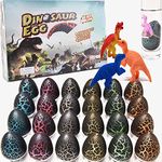 24 Pack Easter Dinosaur Eggs Hatching Dino Egg Grow in Water Crack with Assorted Color Hunting Game Easter Basket Stuffers Birthday Easter Gifts Party Favors for Toddler Kids 3-10 Boys Girls