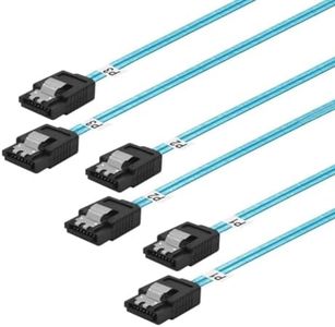 ADCAUDX SATA-III Cable 1M,3 Pack Long-SATA Cables,Thin-SATA Cable Long,3.3Ft SATA Cable to Flexible SATA Data Cable,Straight SATA 3 Cable for Hard Drive,Sever,SSD HDD,Blue